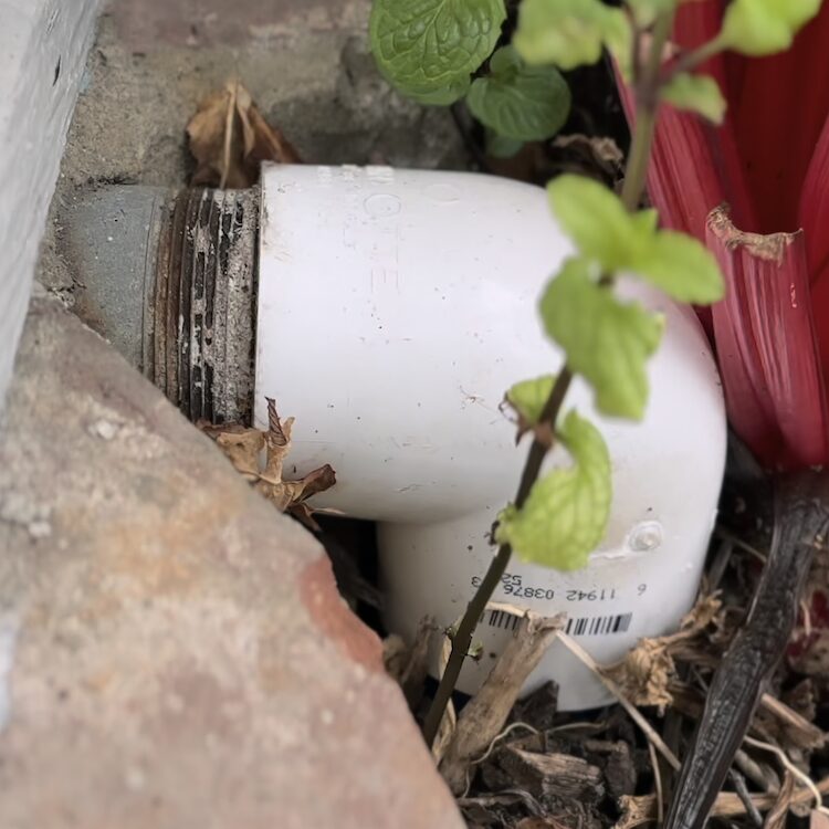 Kitchen sink outflow redirected to surge tank