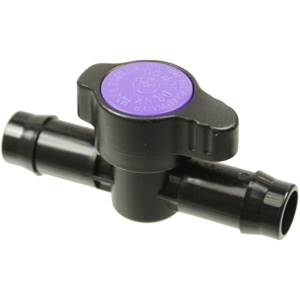 Purple capped ball valve