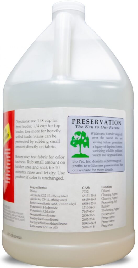 bio-pac laundry ingredients